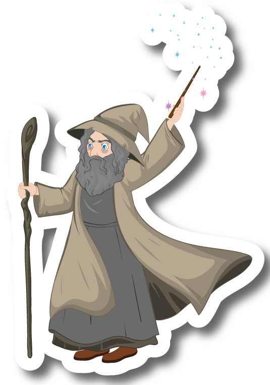 Wizard with stick